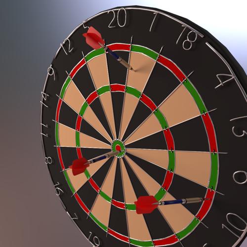 Dart board with darts preview image
